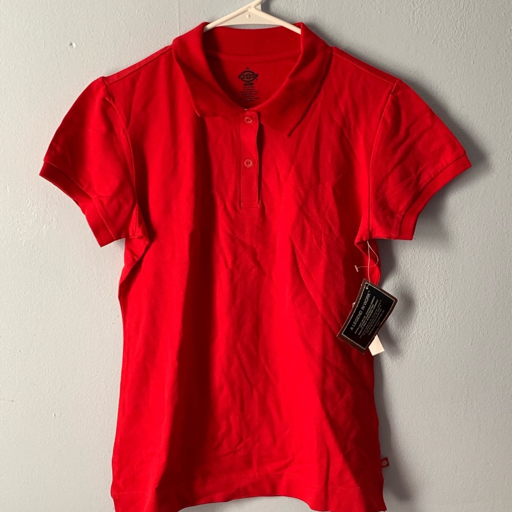 Red Dickies 3 button shirt